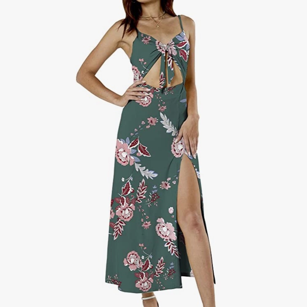 New Green/Turquoise Dress, Long, Polyester/Spandex, Stretchy, Sexy